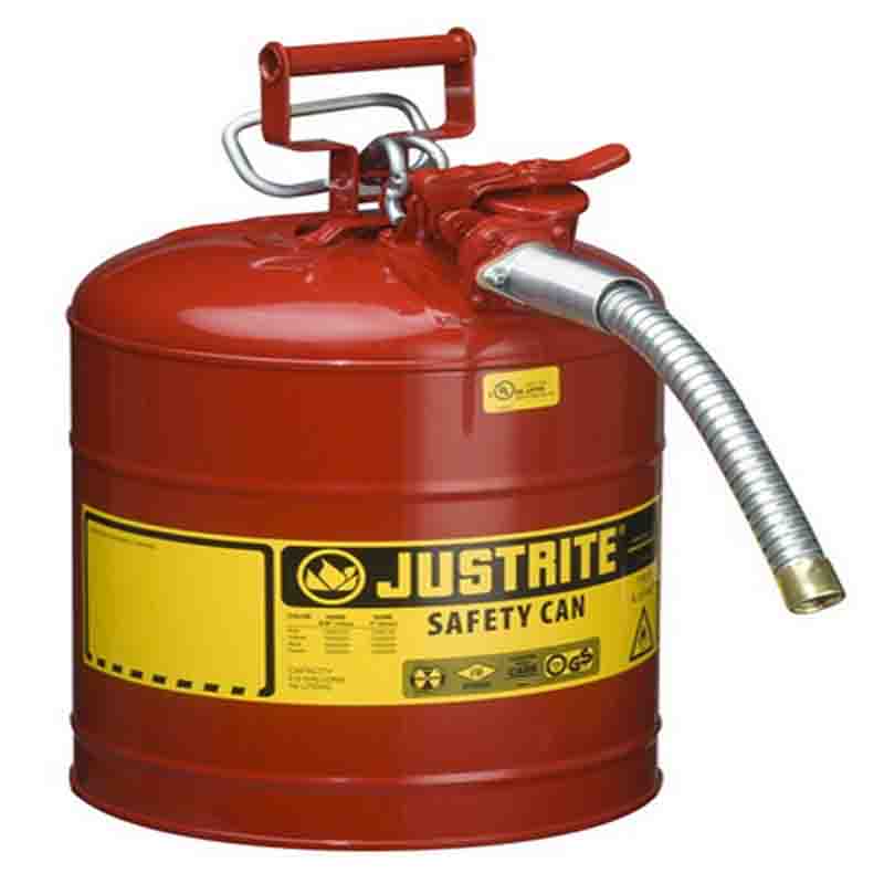 Justrite 7250130 Type II AccuFlow™ Steel Safety Can For Flammables